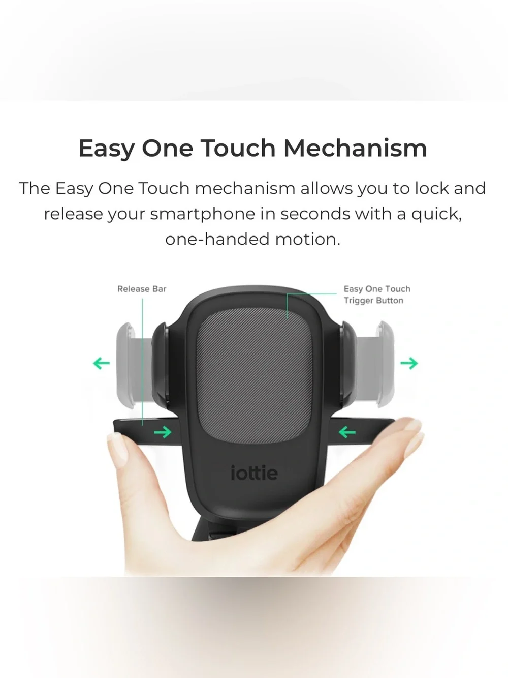 iOttie Car Phone Mount - Black, Universal Adjustable Smartphone Holder